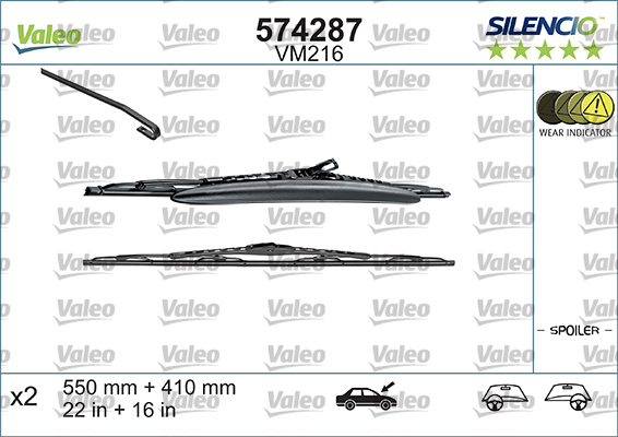 VALEO SILENCIO PERFORMANCE Ablaktörlő lapát 574287_VALEO